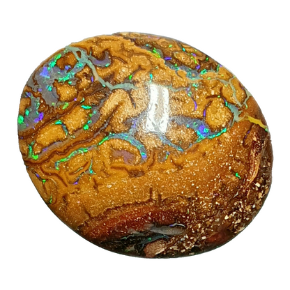 53467 -     16 Oval Cut Golden Boulder Opal Matrix About 13 x 9 mm to 26 x 23 mm