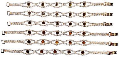 52228.0 - 6 Gold Plated Rhinestone Bracelets 5 Cups for 5 mm Stones Aussie Made