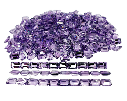 15366 - One Lot 66 Pcs 7x5 mm Emerald Cut Amethyst (Approx. 58 carats) for sale