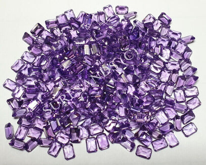 15366 - One Lot 66 Pcs 7x5 mm Emerald Cut Amethyst (Approx. 58 carats) for sale