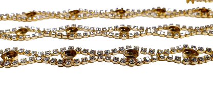 52228.0 - 6 Gold Plated Rhinestone Bracelets 5 Cups for 5 mm Stones Aussie Made