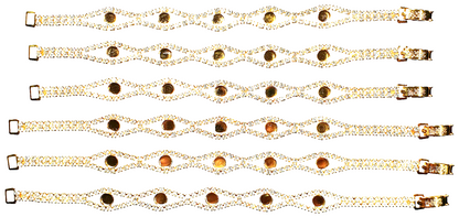 52228.0 - 6 Gold Plated Rhinestone Bracelets 5 Cups for 5 mm Stones Aussie Made
