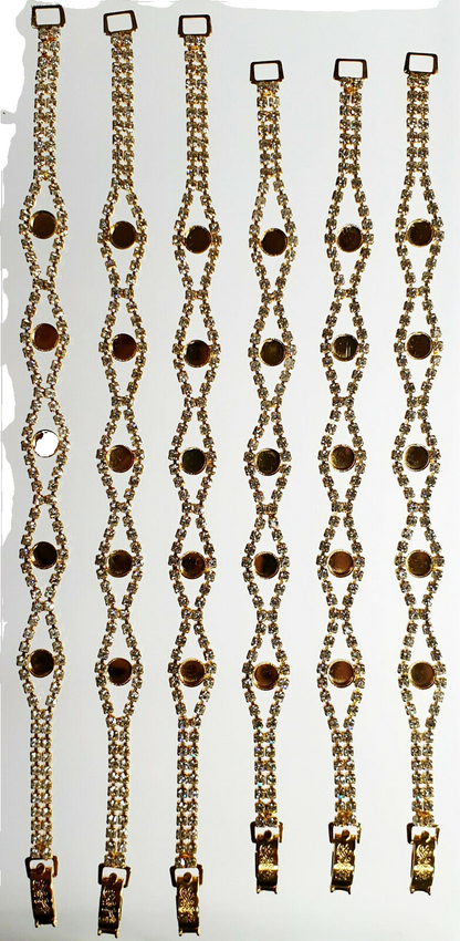 52228.0 - 6 Gold Plated Rhinestone Bracelets 5 Cups for 5 mm Stones Aussie Made
