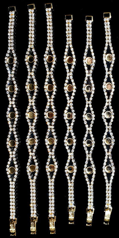 52228.0 - 6 Gold Plated Rhinestone Bracelets 5 Cups for 5 mm Stones Aussie Made