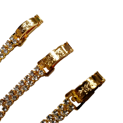 52228.0 - 6 Gold Plated Rhinestone Bracelets 5 Cups for 5 mm Stones Aussie Made