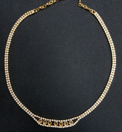 53417.0 - 4 Vintage Swarovski Rhinestone Chain Necklace with 7 Cups for 4 mm Stones