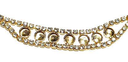 53417.0 - 4 Vintage Swarovski Rhinestone Chain Necklace with 7 Cups for 4 mm Stones