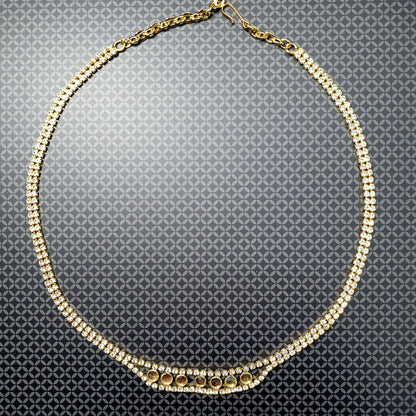 53417.0 - 4 Vintage Swarovski Rhinestone Chain Necklace with 7 Cups for 4 mm Stones