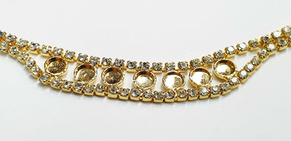 53417.0 - 4 Vintage Swarovski Rhinestone Chain Necklace with 7 Cups for 4 mm Stones