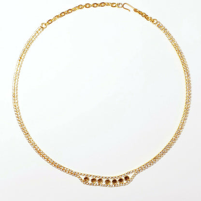 53417.0 - 4 Vintage Swarovski Rhinestone Chain Necklace with 7 Cups for 4 mm Stones
