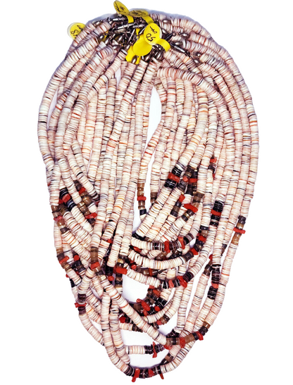 53961.0 - 16 Pieces Wholesale Lot 1970's Shell and Coral Chockers and Necklaces