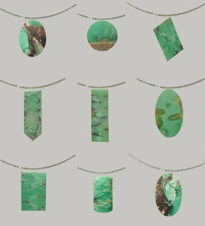 53395 - 9 Australian Chrysoprase Semipolished Flat Top 352.10 Cts +1 S/P Chain