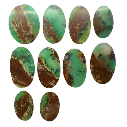 53392 - One lot of 10 Australian Chrysoprase Semipolished Flat Top 324.28 Carats