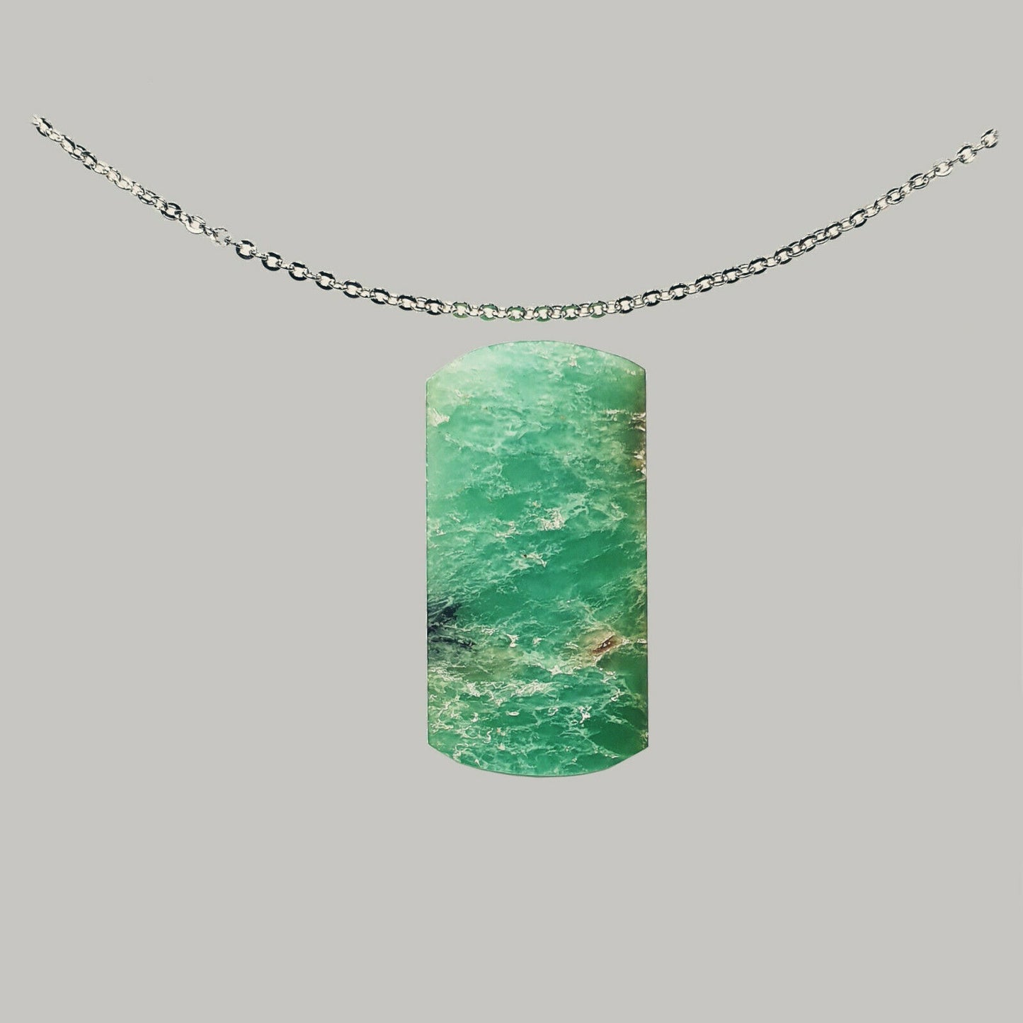53395 - 9 Australian Chrysoprase Semipolished Flat Top 352.10 Cts +1 S/P Chain