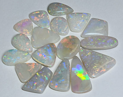 54124.0 - 17 pcs Australian Natural White Opals Mixed shapes and sizes 40.80 cts
