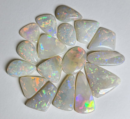 54124.0 - 17 pcs Australian Natural White Opals Mixed shapes and sizes 40.80 cts