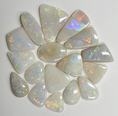 54124.0 - 17 pcs Australian Natural White Opals Mixed shapes and sizes 40.80 cts