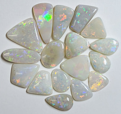 54124.0 - 17 pcs Australian Natural White Opals Mixed shapes and sizes 40.80 cts