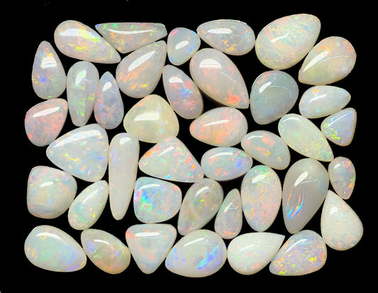 54123.0 - 39 pieces Natural Australian White Opals from 6x5 to 11x6 mm 30.23 cts