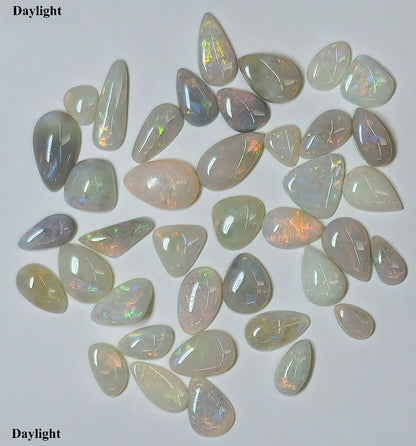 54123.0 - 39 pieces Natural Australian White Opals from 6x5 to 11x6 mm 30.23 cts