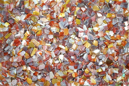 52231 - 1.25 Kg Australian Agate SLAB SLICE SAW Small Pieces Polished FLAT Sides