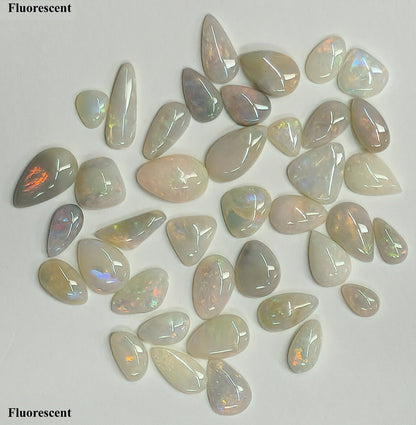54123.0 - 39 pieces Natural Australian White Opals from 6x5 to 11x6 mm 30.23 cts