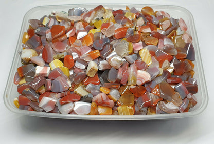 52231 - 1.25 Kg Australian Agate SLAB SLICE SAW Small Pieces Polished FLAT Sides