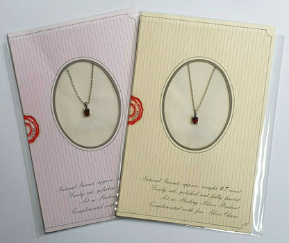 53609.0 - 20 S/S Garnet Pendants + S/S Chain in "Something Special for You" card