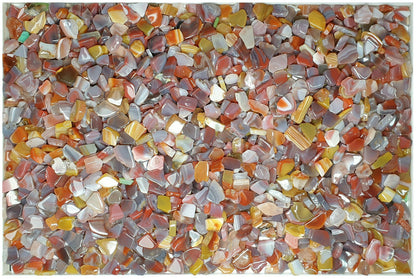 52231 - 1.25 Kg Australian Agate SLAB SLICE SAW Small Pieces Polished FLAT Sides