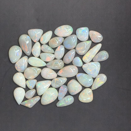 54123.0 - 39 pieces Natural Australian White Opals from 6x5 to 11x6 mm 30.23 cts
