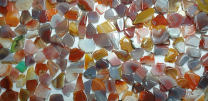 52231 - 1.25 Kg Australian Agate SLAB SLICE SAW Small Pieces Polished FLAT Sides