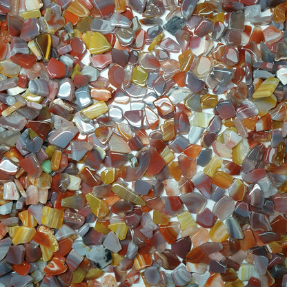 52231 - 1.25 Kg Australian Agate SLAB SLICE SAW Small Pieces Polished FLAT Sides