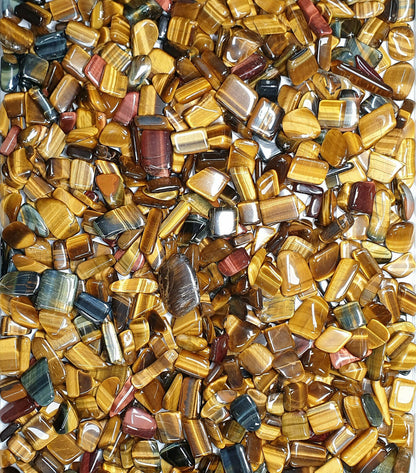 52230 - Tumbled Tiger Eye for sale Highly Polished Yellow and Blue 1.25 Kg