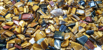 52230 - Tumbled Tiger Eye for sale Highly Polished Yellow and Blue 1.25 Kg