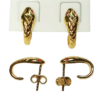 01549 - 8 par Huggie-designede gullbelagte S/S øredobber i australsk laget