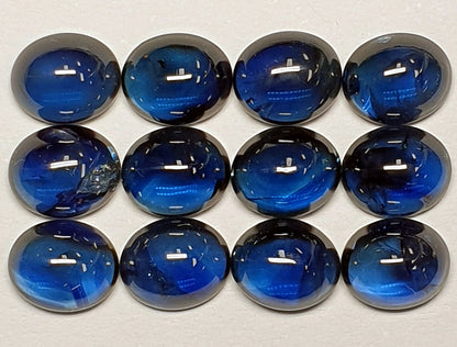 53414 - 12 Aussie Blue Sapphire Cabochons - Mined, Cut and Polished in Australia