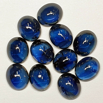 53414 - 12 Aussie Blue Sapphire Cabochons - Mined, Cut and Polished in Australia