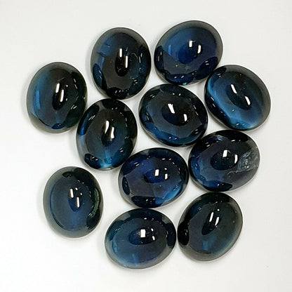 53414 - 12 Aussie Blue Sapphire Cabochons - Mined, Cut and Polished in Australia