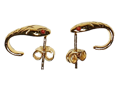 01549 - 8 par Huggie-designede gullbelagte S/S øredobber i australsk laget