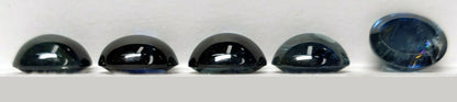 53415 - 6 Blue 7.50 x 6.25 mm Oval Cabochon Sapphires Mined and Cut in Australia