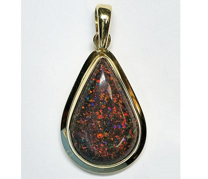 03912.0 - 14 Kt Yellow Gold pendant 30x15 mm With Treated Australian Opal Matrix