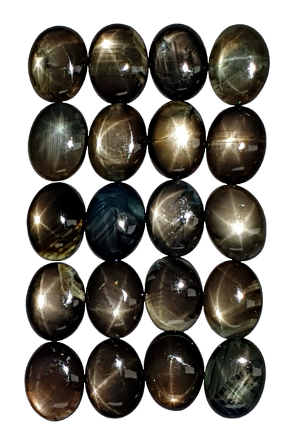 53410 -    Wholesale 20 Australian Black Star Sapphires 8x6 mm Oval Cut For Sale