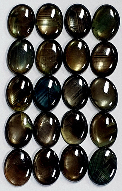 53410 -    Wholesale 20 Australian Black Star Sapphires 8x6 mm Oval Cut For Sale
