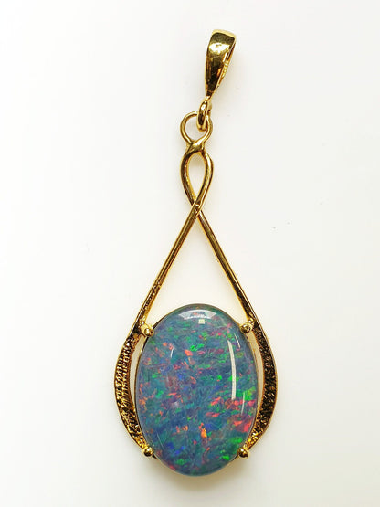 52051 - 12 Australian Gold Plated 925 Silver pendants wit 18x13 mm Opal Triplet