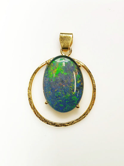 52051 - 12 Australian Gold Plated 925 Silver pendants wit 18x13 mm Opal Triplet