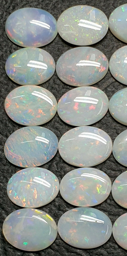 53407 -  30 Aussie Natural Earth Mined Coober Pedy Solid White Opals 8x6 mm Oval