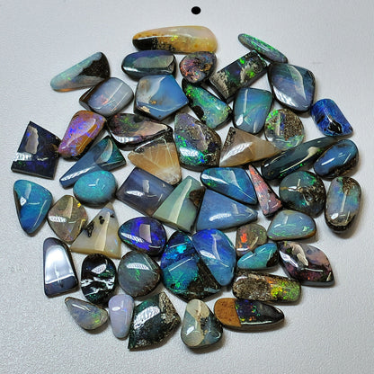 54156.0 - 50 Small Boulder Opal Free Cut Polished Faces 56.46 cts 6 - 14 mm High