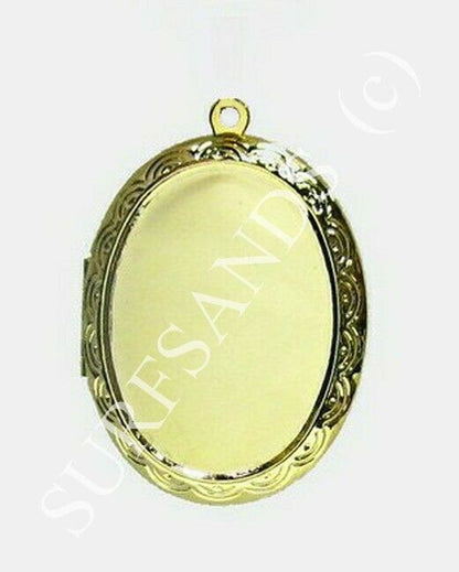 52071.1 - 60 Gold Plated Lockets for sale Extra Large Sized Lockets or Pill Box
