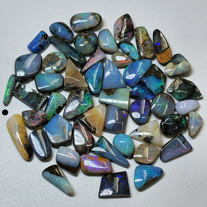 54156.0 - 50 Small Boulder Opal Free Cut Polished Faces 56.46 cts 6 - 14 mm High