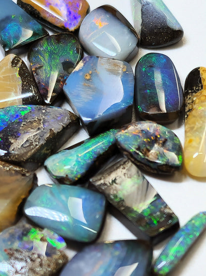 54156.0 - 50 Small Boulder Opal Free Cut Polished Faces 56.46 cts 6 - 14 mm High